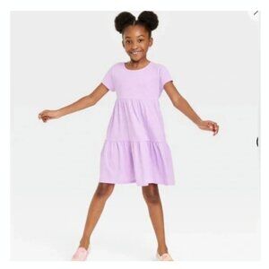 Girls' Tiered Knit Dress - Cat & Jack Purple Dress S